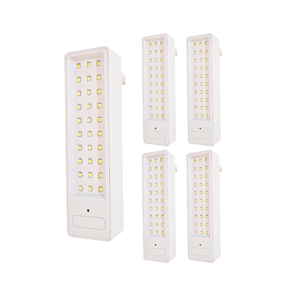 Kit 5 Luminaria de emergencia 30 leds 2W Branco Frio