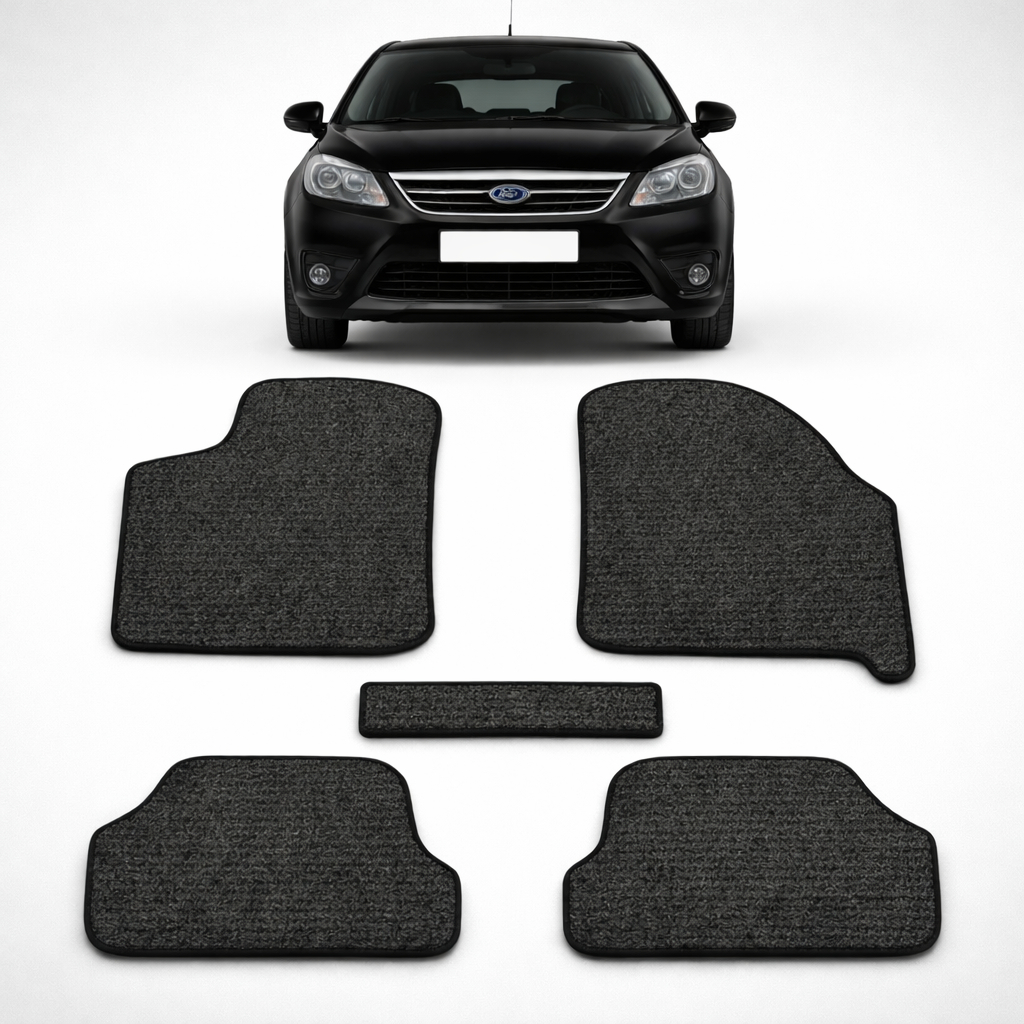 Kit de tapetes 5 peças específico Focus 2009 10 2011 Carpete Res-Preto