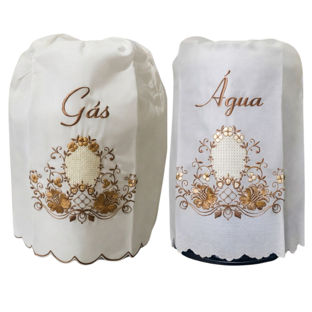 Kit Capa para Galão de Água 20L + Capa para Botijão de Gás| Bordado em Oferta na Shopee