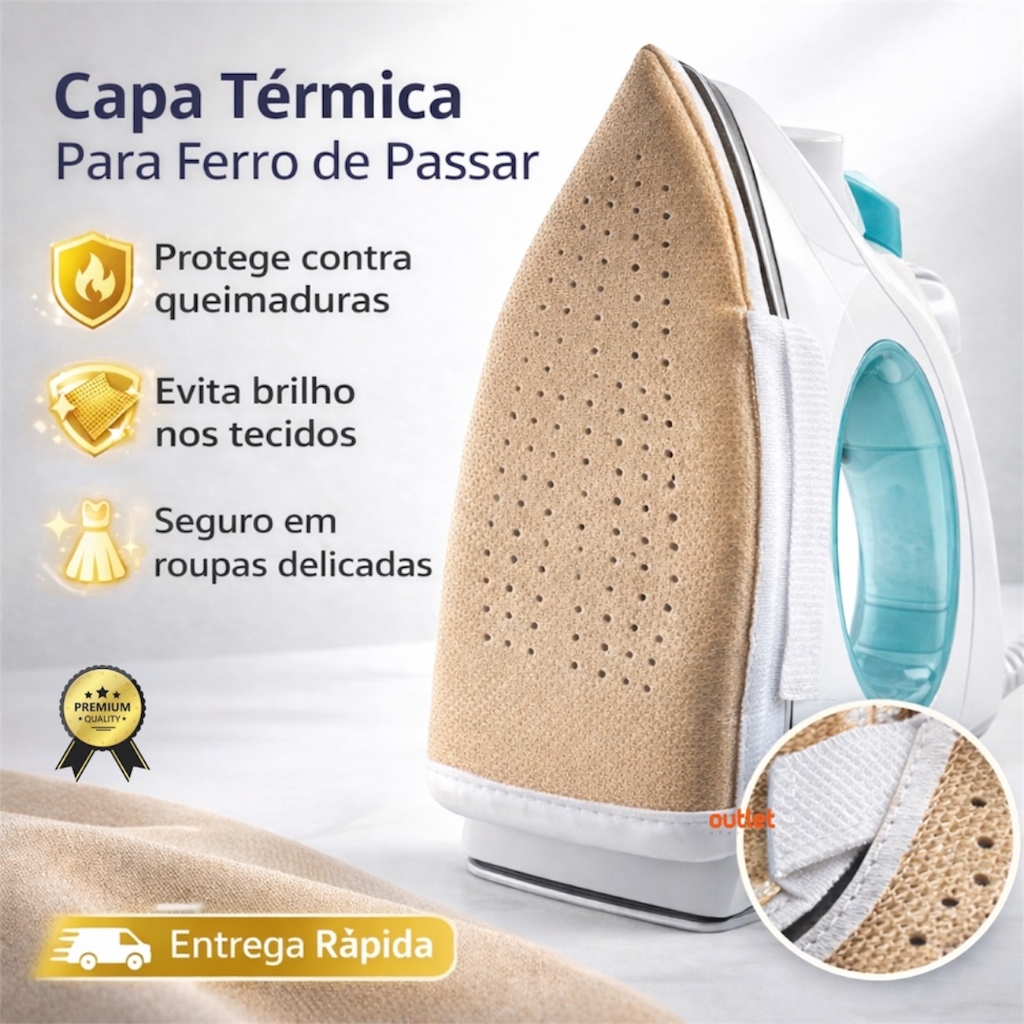 Sapata Capa Térmica Anti Brilho Para Ferro Passar Roupa Protetor Universal