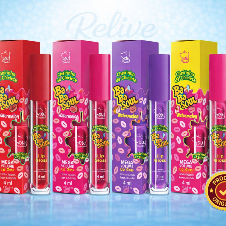 Kit Lip Gloss Babasoul  Soul Cosméticos 4ml - Hidratante Labial - Efeito Volume - Brilho Espelhado em Oferta na Shopee