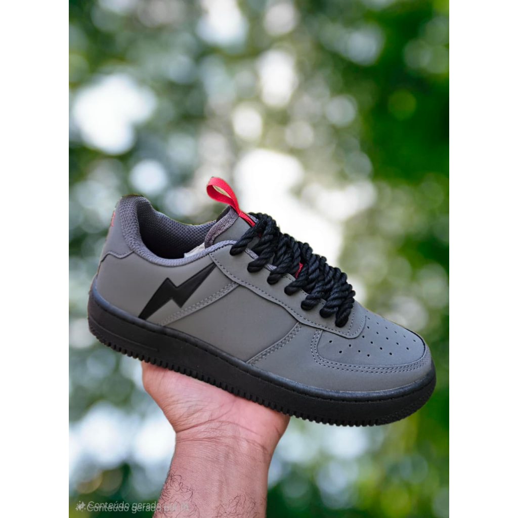 Tenis Masculino Grafite cadarço grosso Lançamento oferta