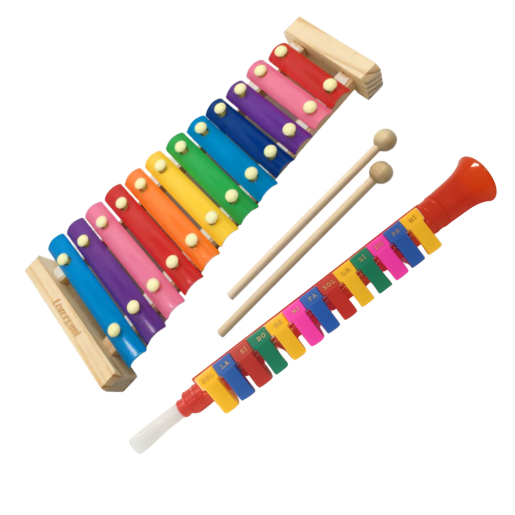 Kit Xilofone 12 Notas Pedagógico + Escaleta Melódica flauta - presente natal amigo secreto barato brinquedo musical em Oferta na Shopee