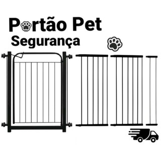 Portão Pet Grade Para Cachorro 68cm Até 153cm Cercado de Proteção
