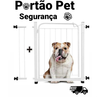 Portão Pet 68cm A 103cm Grade Para Cachorro Cercado de Proteção em Oferta na Shopee