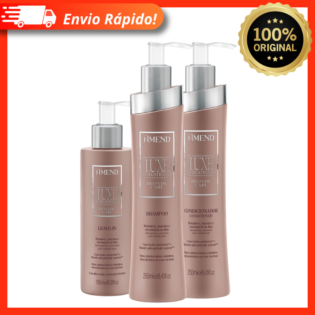 Kit Shampoo + Condicionador + Leave-in | Amend Luxe Creations Blonde Care