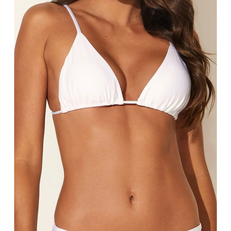 Biquíni Cortininha - BRANCO - sem bojo -Top - SUPLEX- Parte de Cima Feminino  Biquíni Sutiã Peça Avulsa Moda Praia Verão