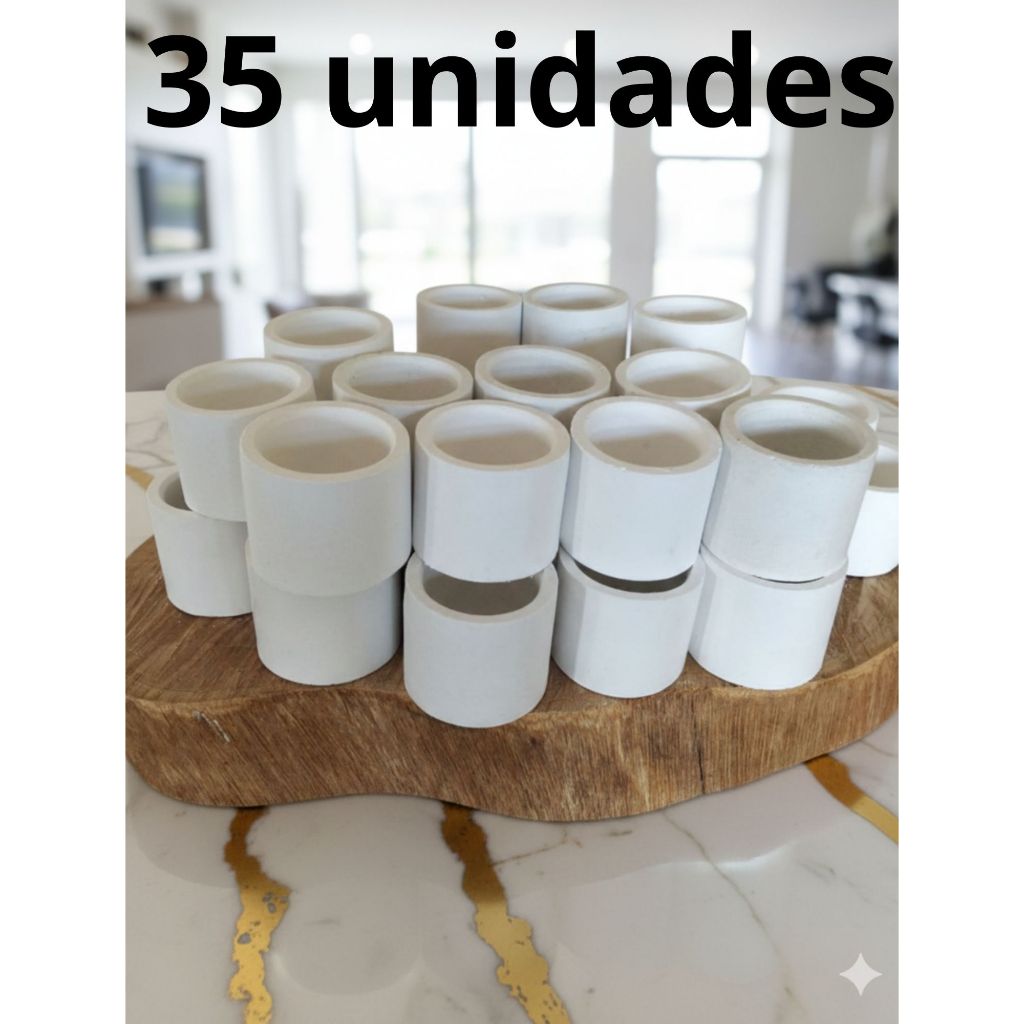 KIT DE 35 vasinhos redondo de gesso para presentes, lembrancinhas, porta-velas e suculenta em Oferta na Shopee