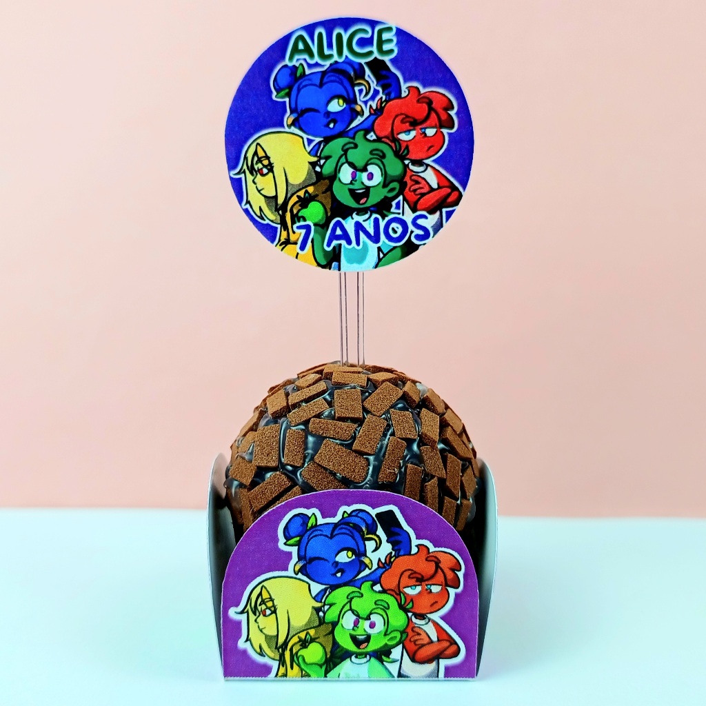 Kit Forminha de Doce + Topo de Doce Personalizados Tema Mundo Torajo l Festa Infantil em Oferta na Shopee