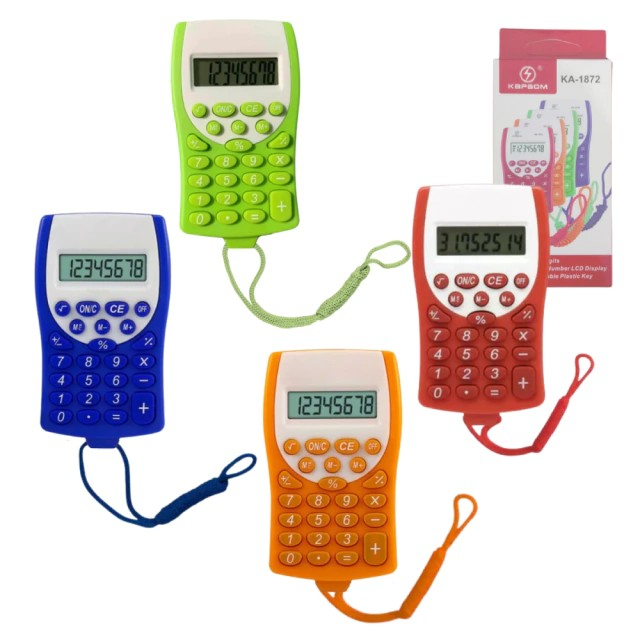 Mini Calculadora Digital Portátil com Cordão KA-1872 - Compacta e Leve, Design Ergonômico