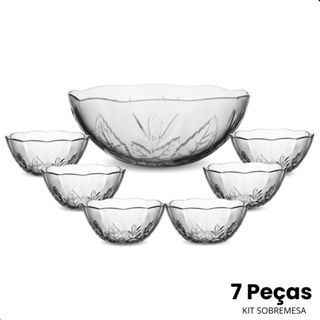 Jogo 7 Tigelas de Sobremesa em Vidro, Design Elegante e Sofisticado Ideal para Doces, Saladas e Frutas em Oferta na Shopee