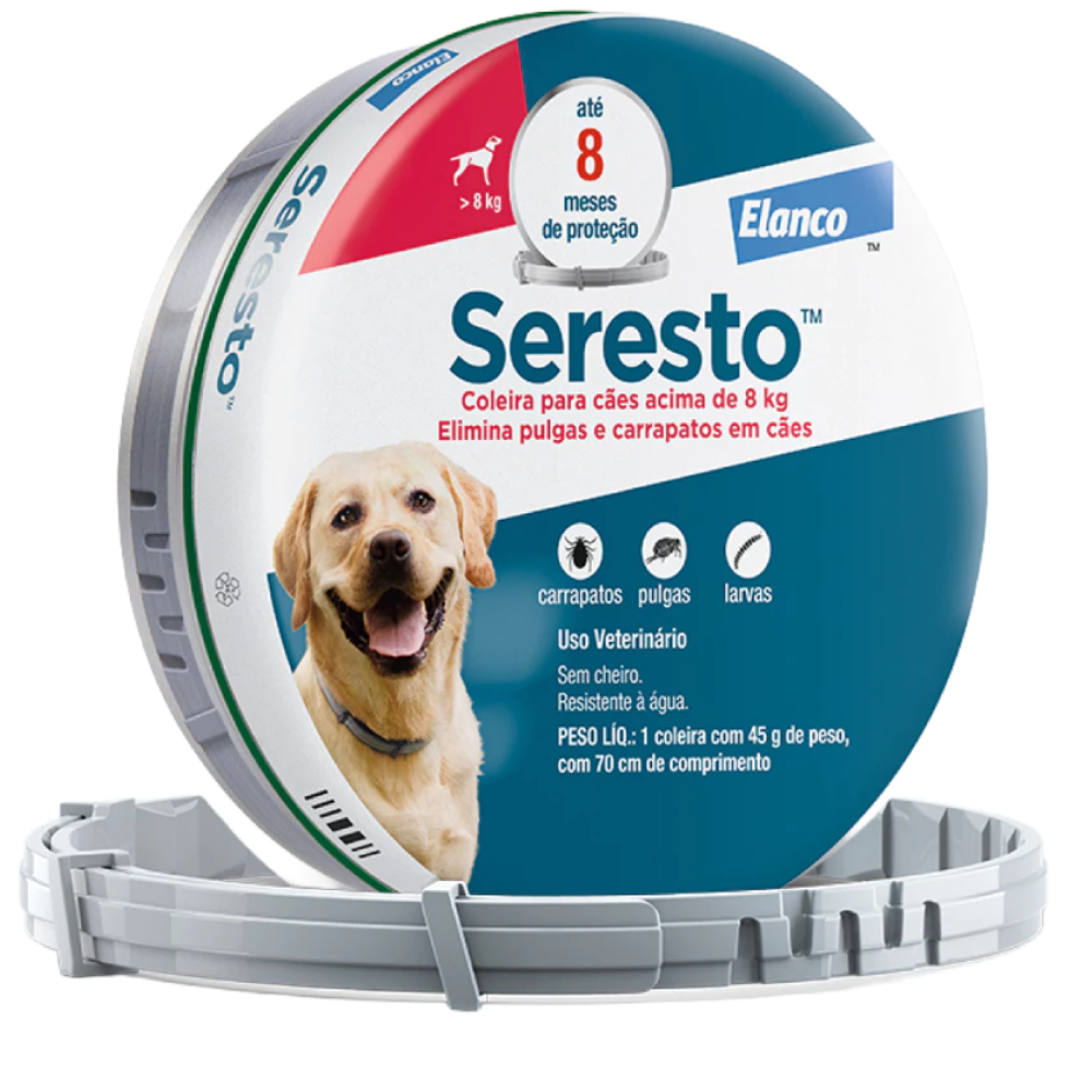 Coleira Antipulgas e Carrapatos Elanco Seresto para Cães acima de 8 Kg em Oferta na Shopee