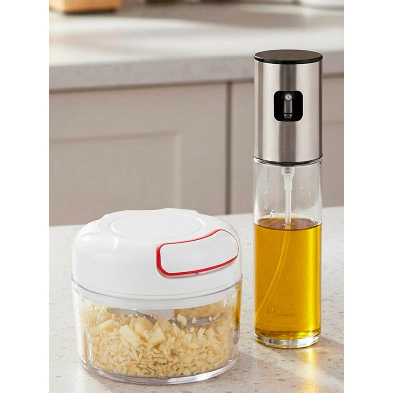 Kit Moedor triturador de alho + Spray de Azeite 100ml Utilidades do lar - Processador Spray Borrifador de Azeite