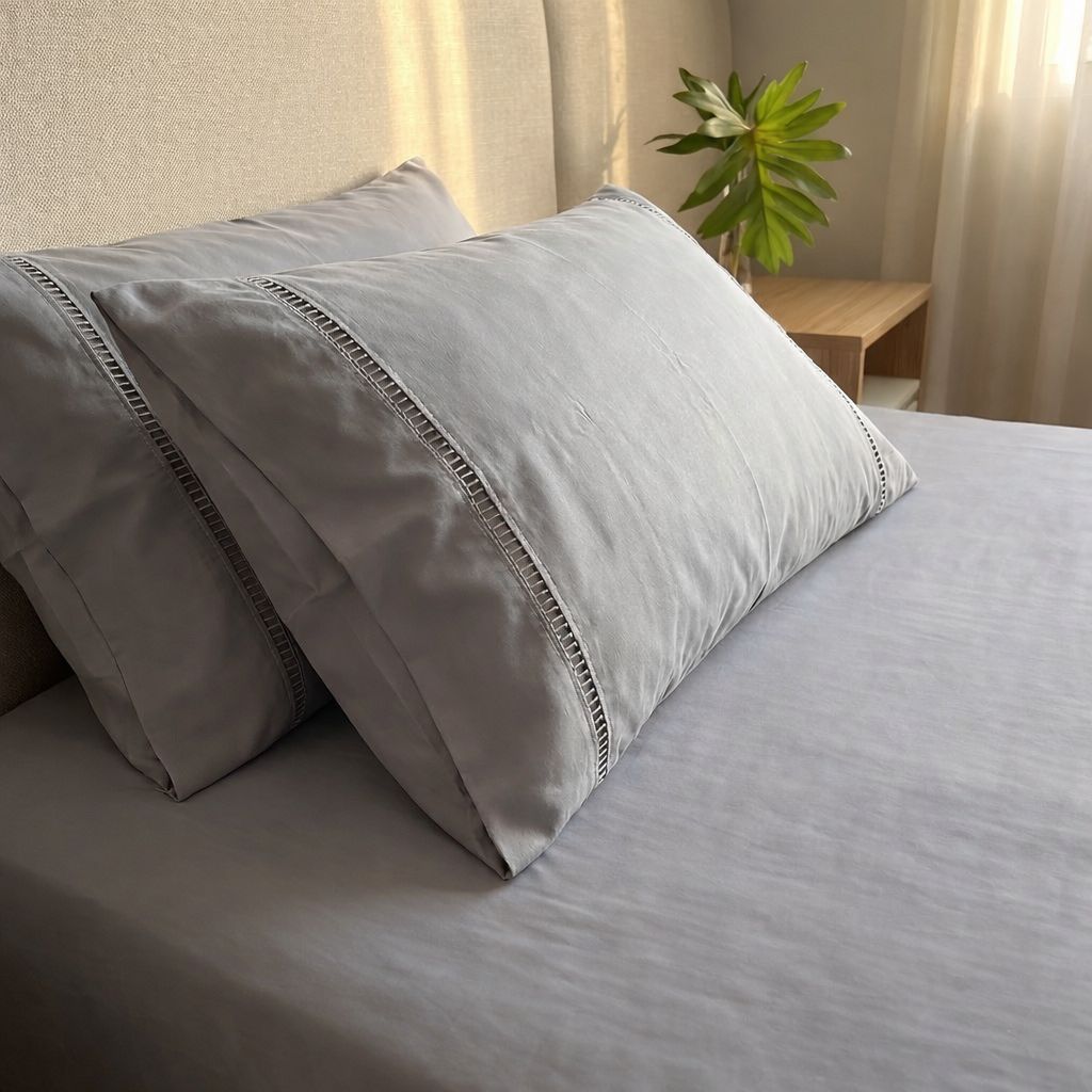 Jogo de Cama King Size 03 Peças 400 Fios Lençol King Size Com Elástico Micropercal Ponto Palito