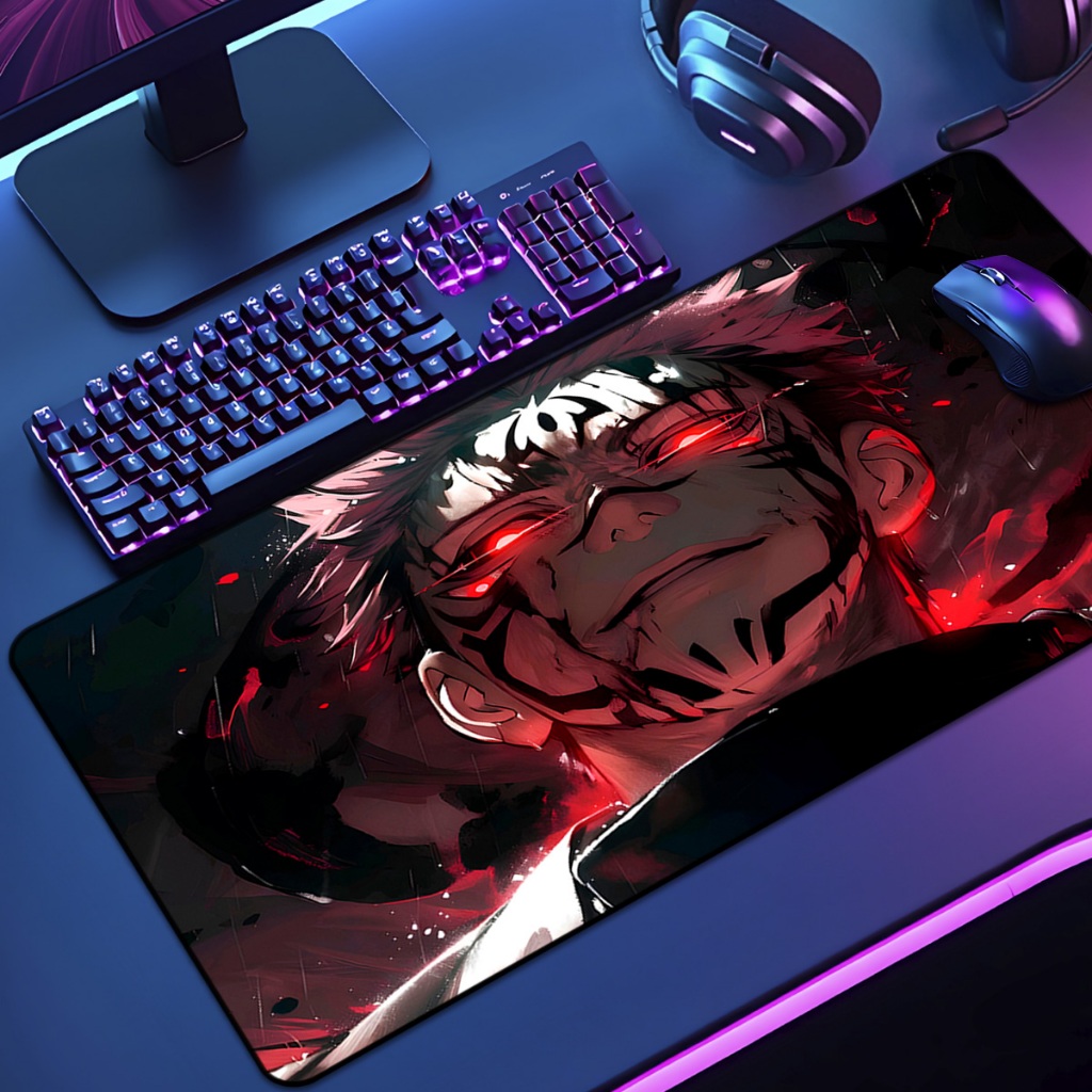 Mouse Pad Jujuts Kaise Gamer XXL Antiderrapante Setup Speed Extra Grande Diversas Borda Costurada