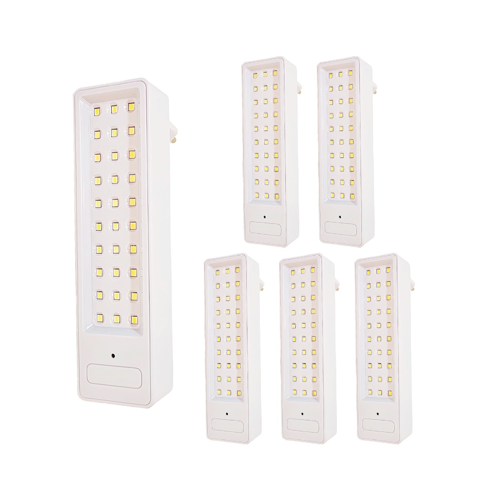 Kit 6 Luminaria de emergencia 30 leds 2W Branco Frio em Oferta na Shopee