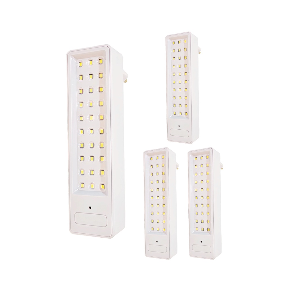 Kit 4 Luminaria de emergencia 30 leds 2W Branco Frio em Oferta na Shopee