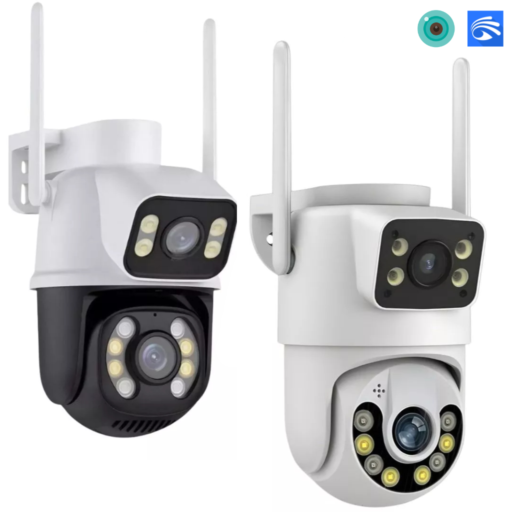 Câmera de Segurança WiFi com Visão 360° IP66 para Proteção Total Lente Dupla A prova De agua em Oferta na Shopee