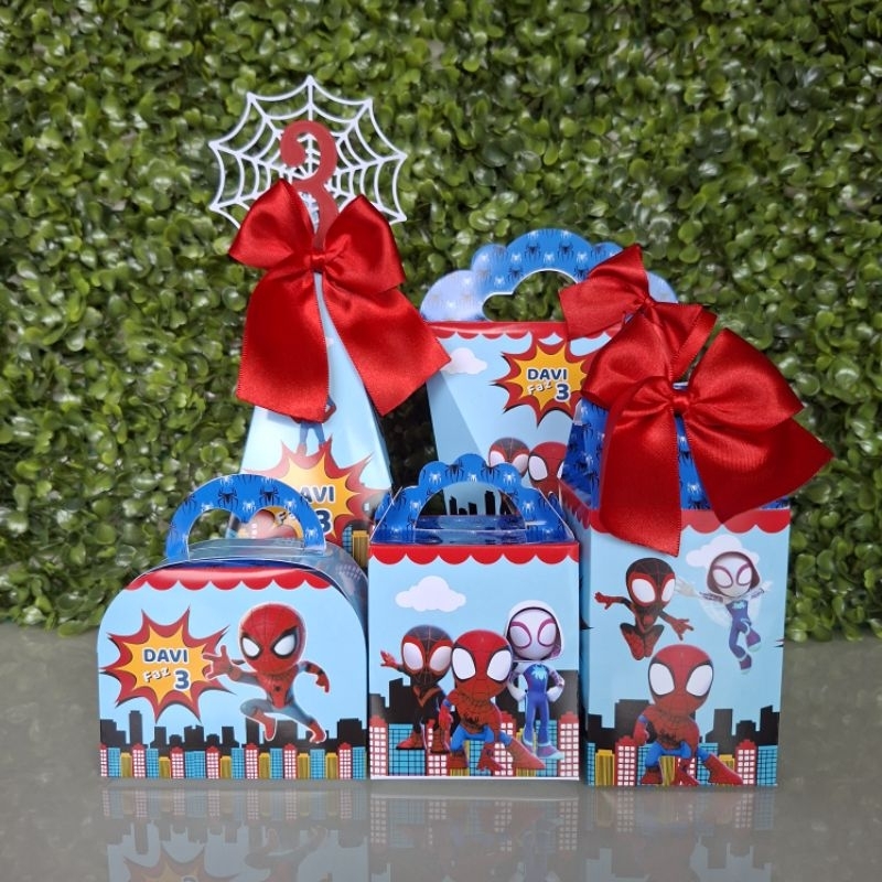KIT CAIXINHAS PERSONALIZADAS EQUIPE ARANHA