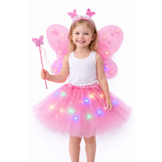 Fantasia Infantil Feminina Festa Kit Saia Tiara Asa Varinha Borboleta Fada Princesa Bailarina em Oferta na Shopee