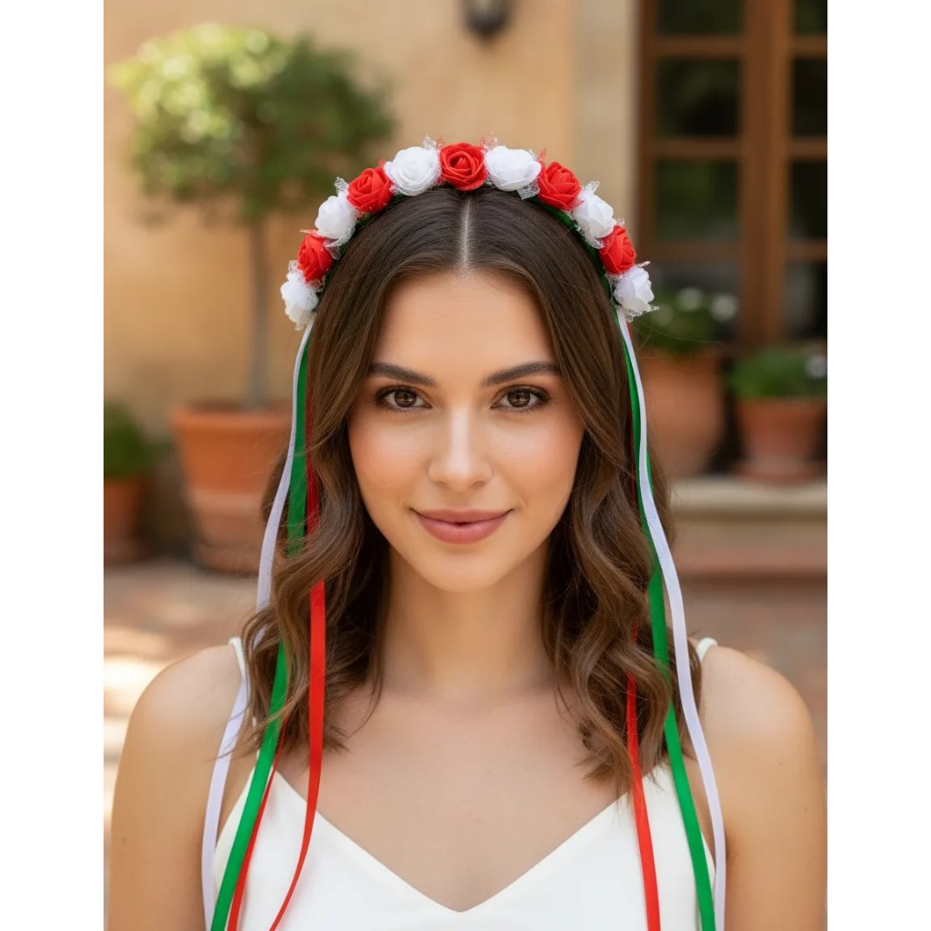 Arco Tiara De Flores Países C/ Fita Fantasia