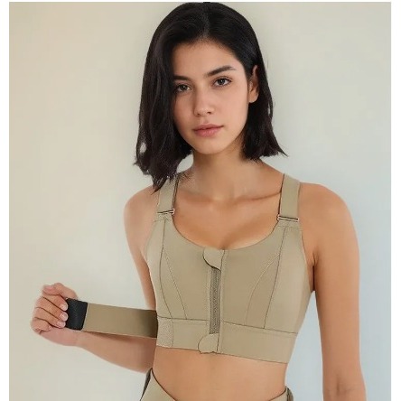 Sutiã Esportivo Casual Com Zíper Liso E Cruzado blindado Para Mulheres em Oferta na Shopee
