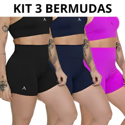 Shorts Feminino Fitness Academia Poliamida Cintura Alta Estampa Minimalista Corrida Cross