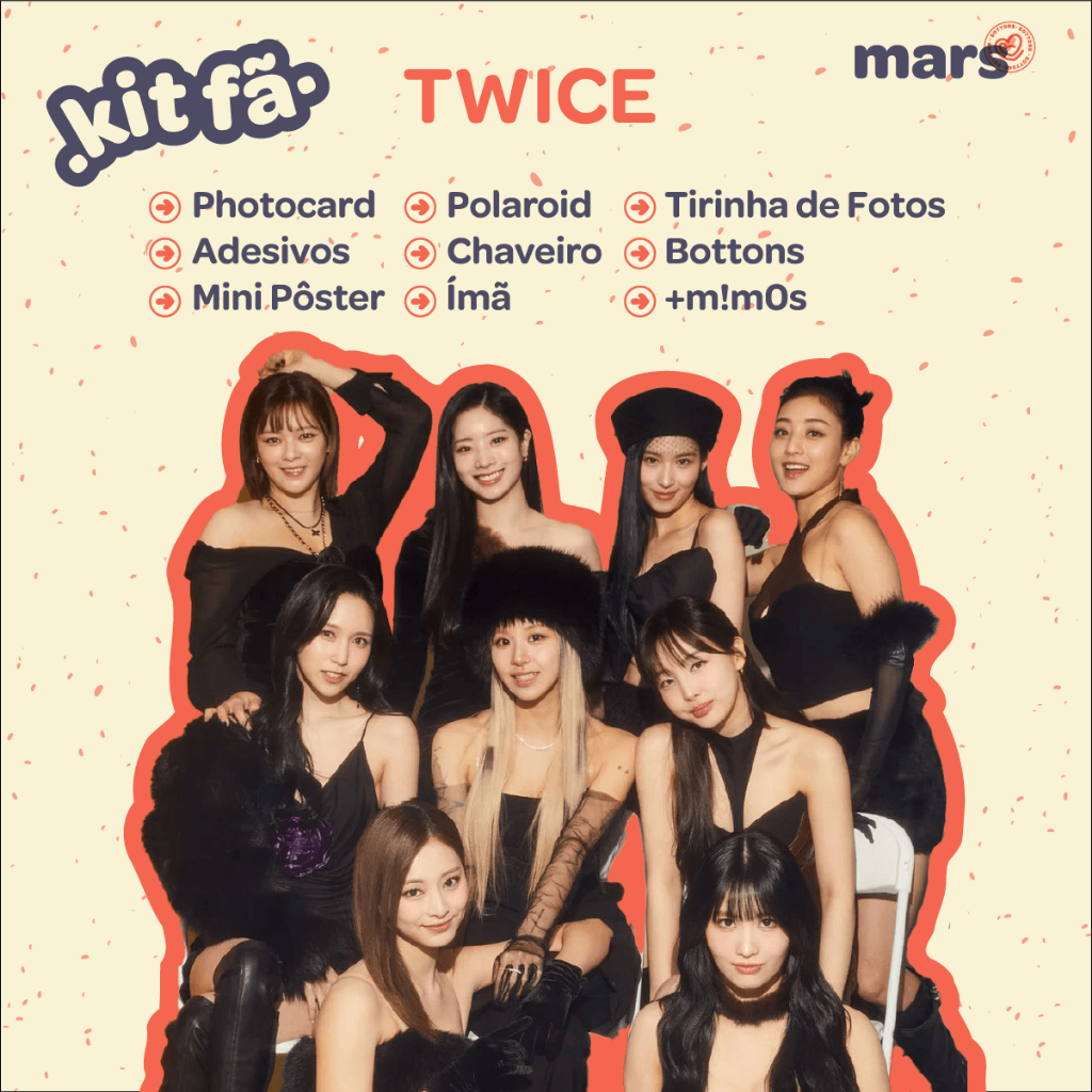 Kit Fã TWICE - Photocard - Adesivos - Bottons - Chaveiro - Fotos (KPOP)