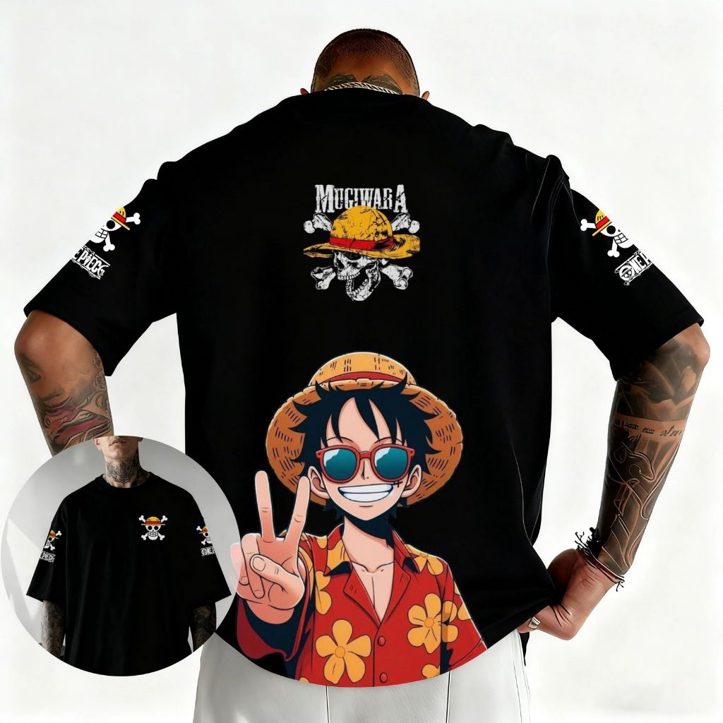 Camiseta Oversized One Pic Luff Mugiwa Aftersoul Unissex Plus Size P ao G6 100% Algodão