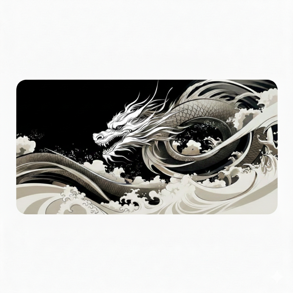 Mouse Pad Gamer Estampa Dragão Branco Antiderrapante em Oferta na Shopee