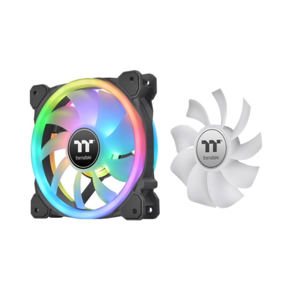 Kit 3 Fans/Exaustores RGB p/ Gabinete 12 x 12 cm c/ Controladora THERMALTAKE SWAFAN 12 RGB [CL-F137-PL12SW-A]