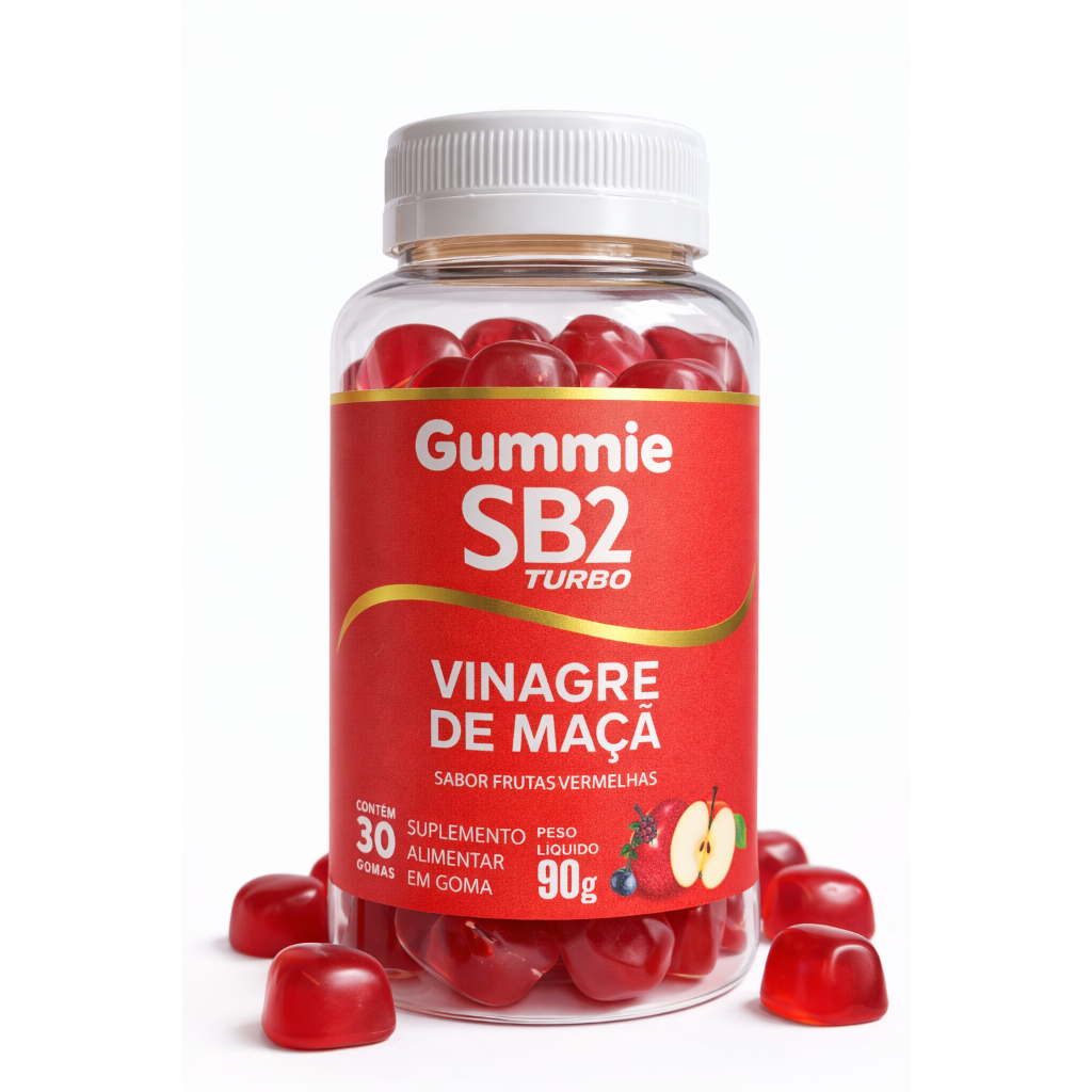 Gummie Vinagre de Maçã SB2 Sabor Frutas Vermelhas 30 Gomas - 1 Unidade