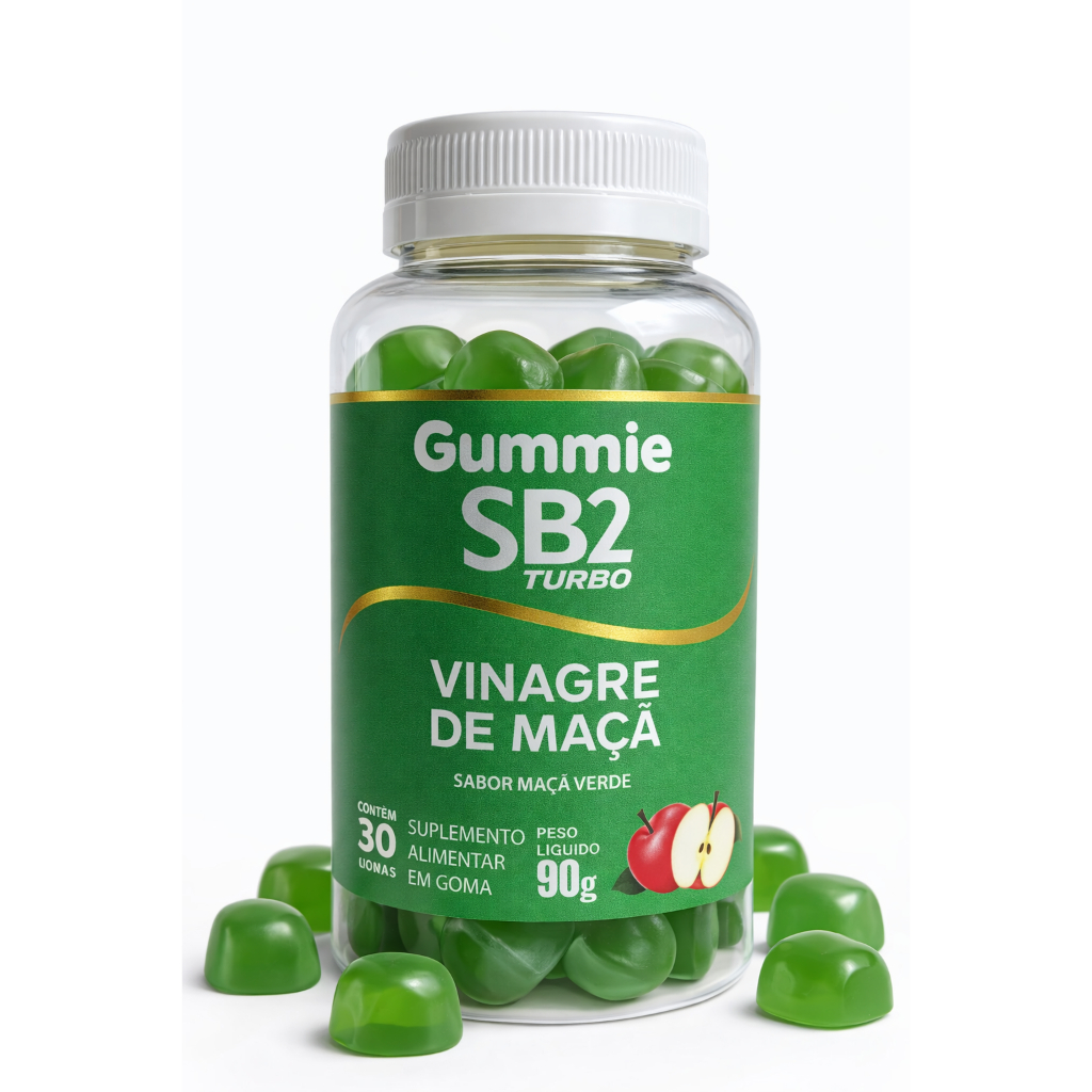 Gummie Vinagre de Maçã SB2 Sabor Maçã Verde 30 Gomas - 1 Unidade