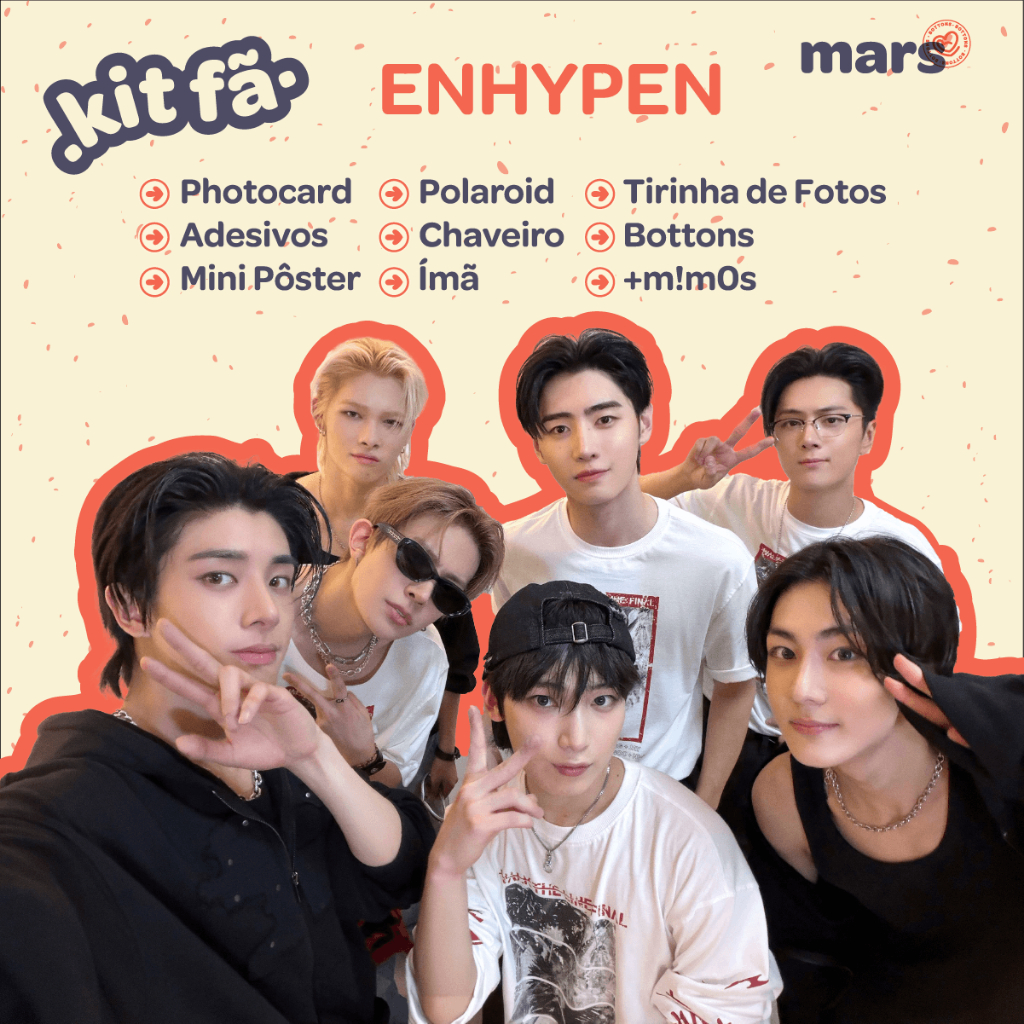 Kit Fã ENHYPEN - Photocard - Adesivos - Bottons - Chaveiro - Fotos (KPOP)
