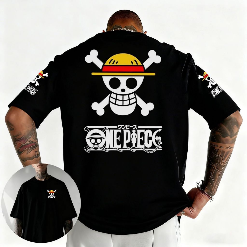 Camiseta Oversized One P.Joly Roger Mugiwary Aftersoul Unissex Plus Size P ao G6 100% Algodão