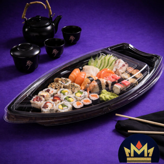 Barca Sushi com Tampa – Comida Japonesa, Doces e Açaí – P, M e G – Galvanotek - 10 unidades em Oferta na Shopee