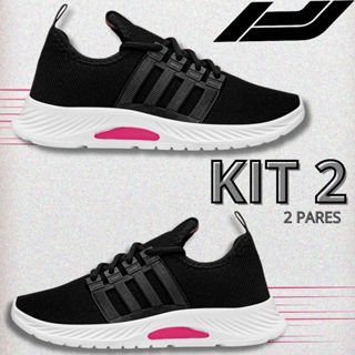 Kit 2 Tênis Esportivo Feminino Leve Confortável Academia Caminhada Casual Antiderrapante em Oferta na Shopee