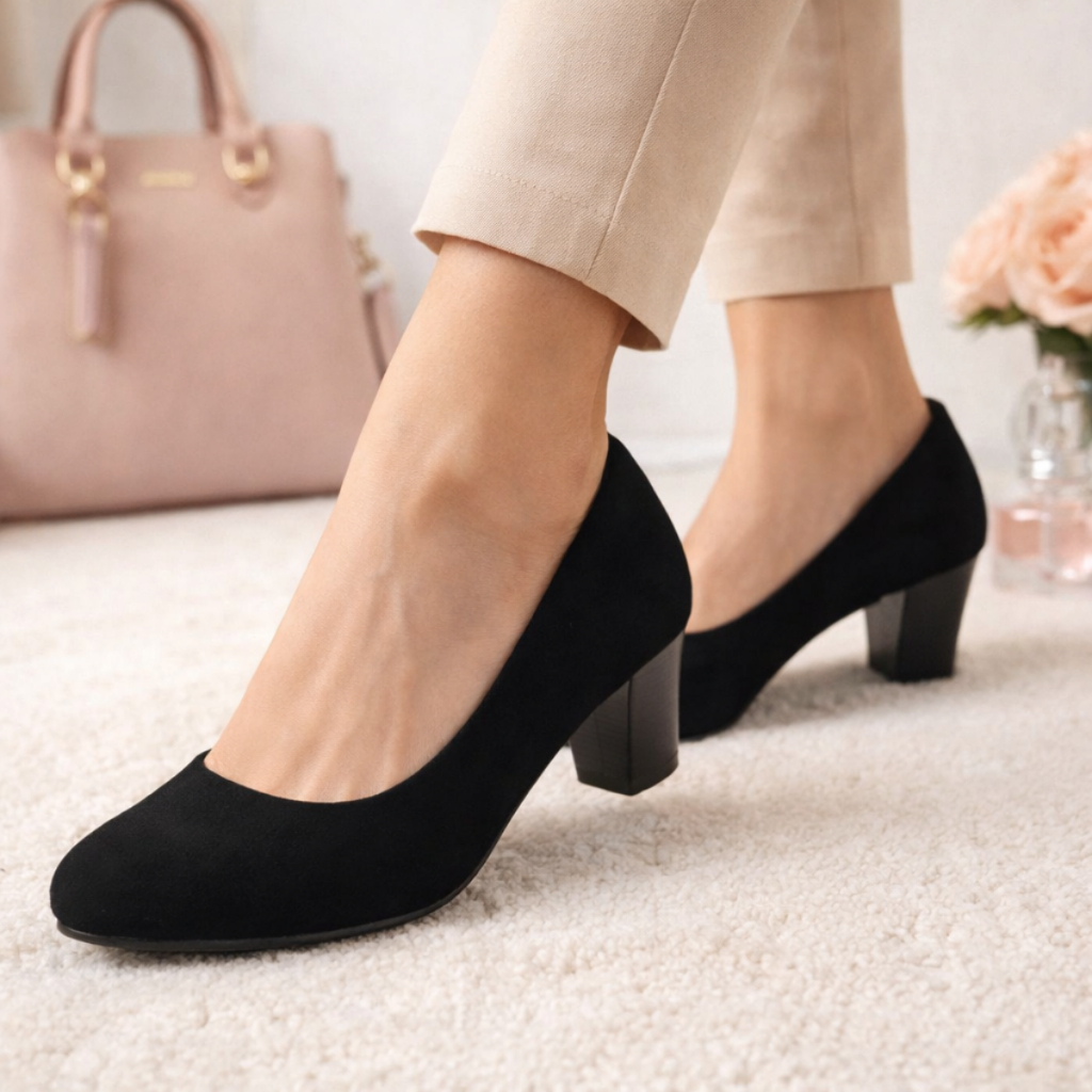 Sapato Scarpin Feminino Salto Bloco Agatha Original Classico Elegante e Confortavel Social