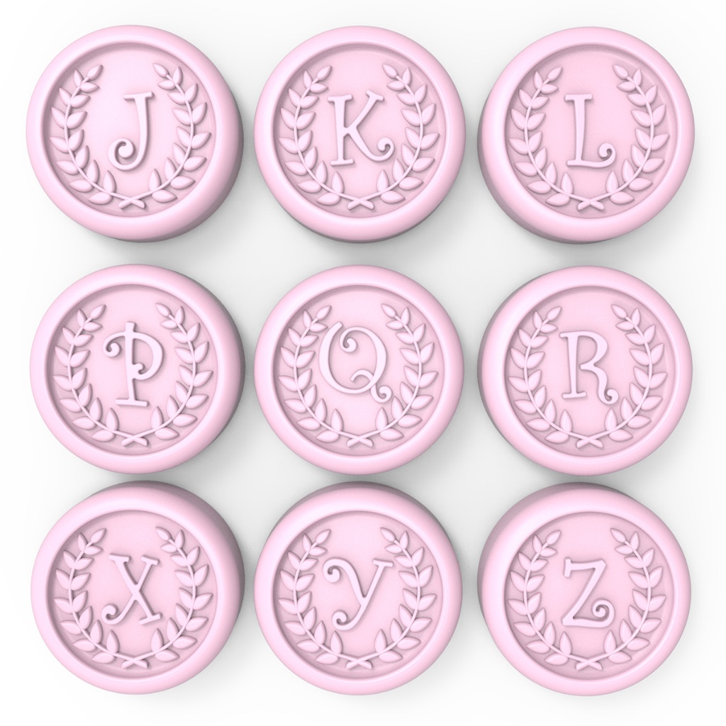 Forma de Silicone Coroa de Louro Letras Alfabeto (26 Letras) (Molde de Silicone para Sabonete)
