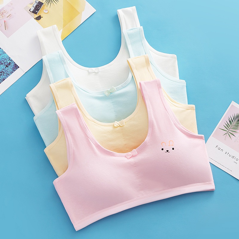 Kit 1 ao 3 Top sutiã  juvenil com bojo/TOP de algodon 10-15 anos em Oferta na Shopee