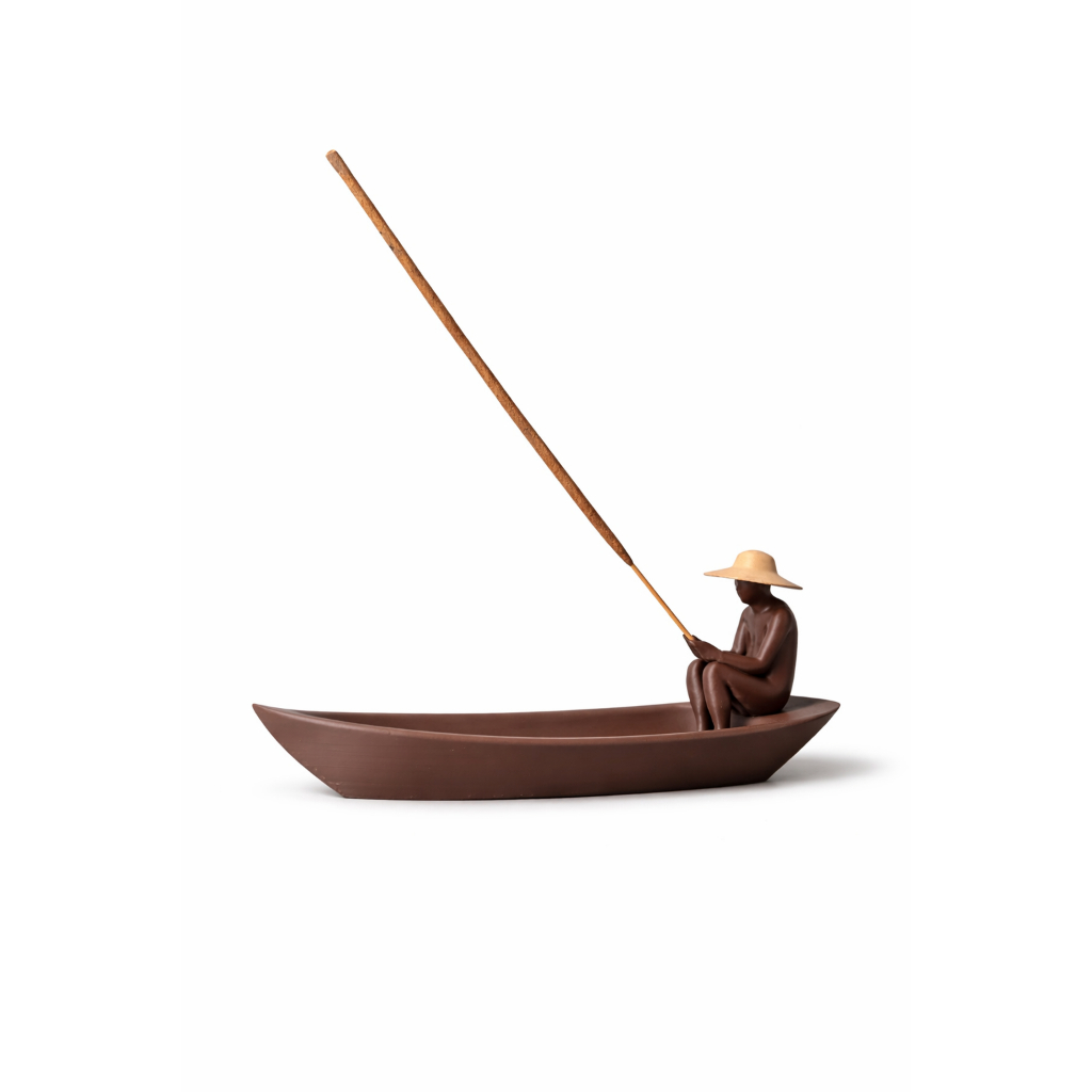 Incensário Decorativo Barco Zen com Figura Minimalista em Oferta na Shopee