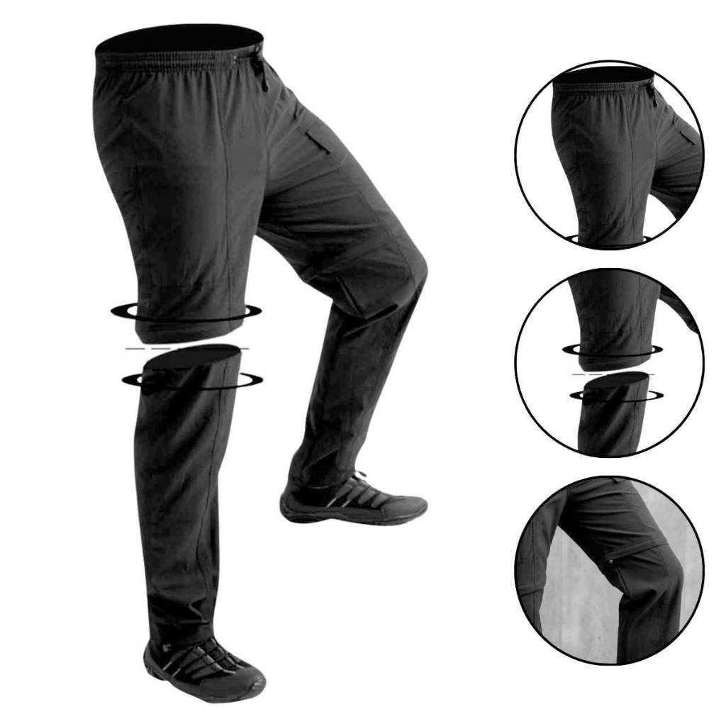 Calça Bermuda de Pesca Combat Masculina Preta Mar Negro