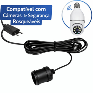 Soquete Extensor Para Câmera de Segurança Rosqueável Bivolt 10A Rabicho Bocal Rosca Lâmpada em Oferta na Shopee
