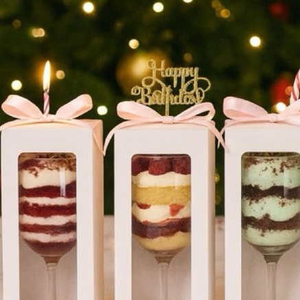 Caixa para Taça de Sobremesa com Visor – Embalagem Elegante, lembrancinha