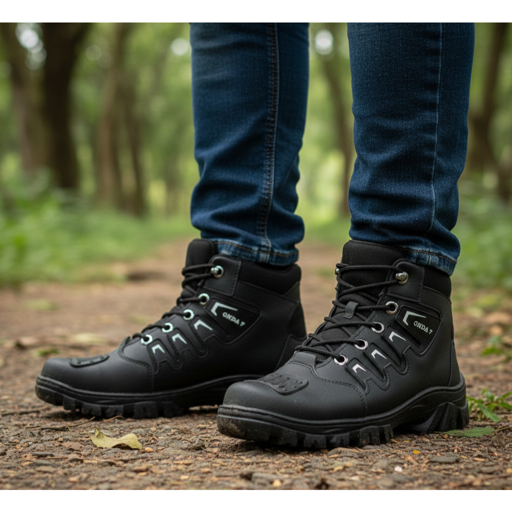 Coturno Masculino Bota Adventure de Trilha Cano Médio Blaqueado Antiderrapante