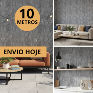 Papel de Parede 10x0,45 Metros Cimento Queimado Adesivo À Prova D'Água Impermeável Rolo Lavável em Oferta na Shopee