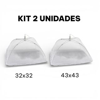 KIT 2 Tela Mosquiteira Anti Insetos Protetora de Alimentos para Bolo e Frutas 32X32cm + 43X43cm em Oferta na Shopee