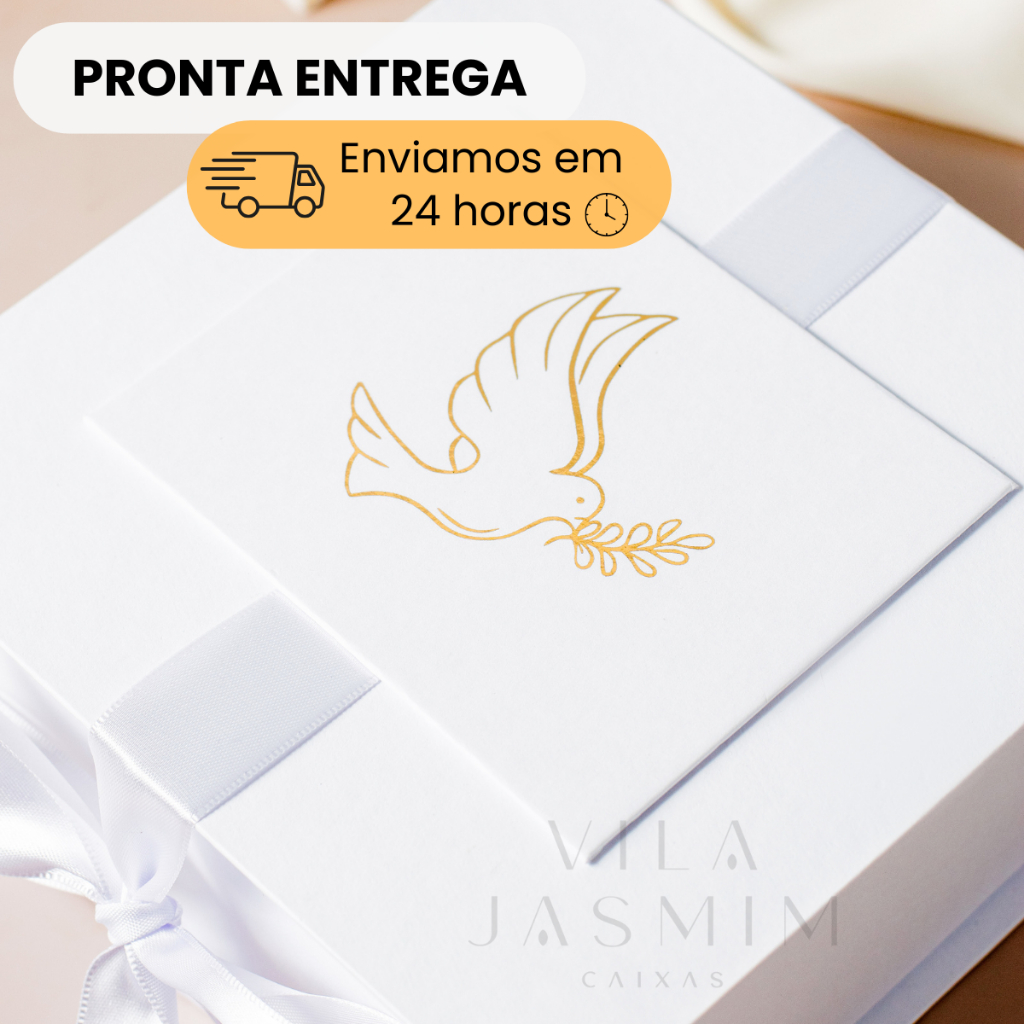 Caixa Convite para Padrinhos Batizado em Oferta na Shopee