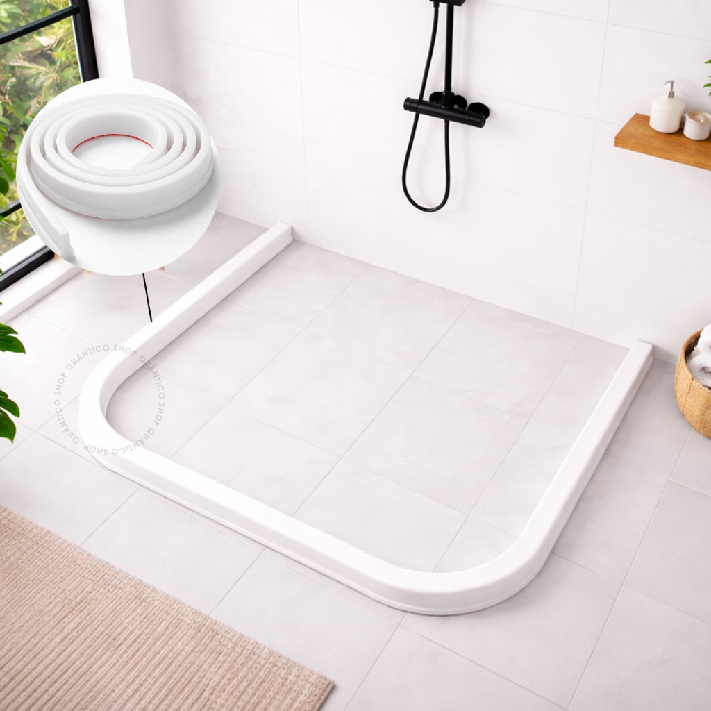 Fita Barreira de Água 1 ou 2 TPE Flexível Autoadesiva 150cm Vedação Box Cozinha Banheiro em Oferta na Shopee