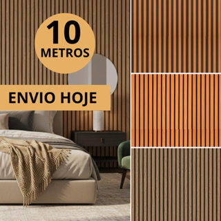 Papel de Parede 10x0,45 Metros Adesivo Painel Ripado Madeira Ripada À Prova D'Água Impermeável em Oferta na Shopee